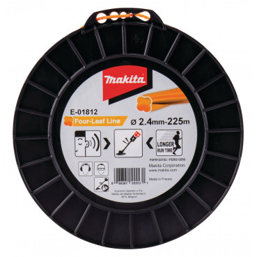 Bobine de fil nylon hélicoïdal pour débroussailleuse, rotofil, coupe bordure à batterie - diamètre du fil 2,4mm - longueur 225m Makita | E-01812