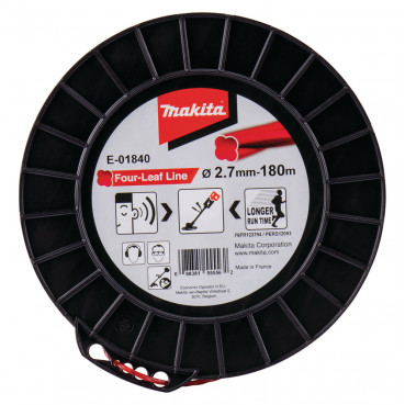 Bobine de fil nylon hélicoïdal pour débroussailleuse, rotofil, coupe bordure à batterie - diamètre du fil 2,7mm - longueur 180m Makita | E-01840