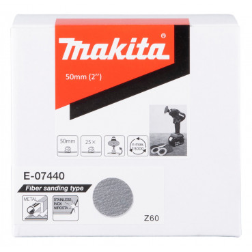 Disque abrasif zirconium - diamètre 50mm - grain Z60 - 25 pièce(s) Makita | E-07440