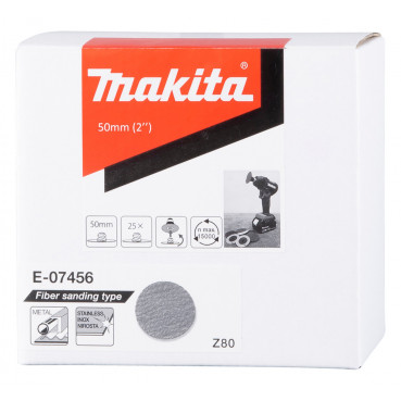 Disque abrasif zirconium - diamètre 50mm - grain Z80 - 25 pièce(s) Makita | E-07456