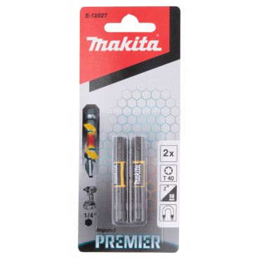 Embout pour vissage à chocs (Impact Premier) 50mm TORX - T40, Hexa 1/4" - 2 pièce(s) Makita | E-12027