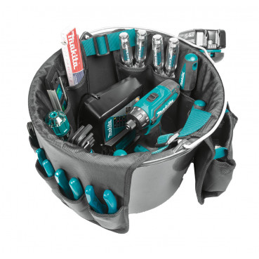 Range outils pour seau de chantier, transforme votre seau en caisse à outils avec dix poches intérieures et neuf poches extérieures, s'adapte de manière optimale dans un seau de chantier de 20 litres Makita | E-15497