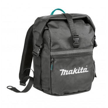 Sac à dos Makita avec rabat 330 x 200 x 400 mm - 14,0 Litres - dos et épaules rembourrés - fonction roll-top la taille du sac à dos s'adapte au contenu - compartiment latéral | E-15528