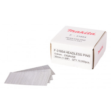 Clous sans tête - Finettes 23 Ga pour cloueurs pneumatiques et à batterie (DPT353, PT354, SN06) - épaisseur 0,6mm - longueur totale 35mm - 10 000 pièce(s) Makita | F-31854