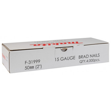 Clous brads Tête D, 15 Ga, pour AF635 - épaisseur 1,4mm - jauge 16 Ga - 4000 pièce(s) - longueur totale 50mm Makita | F-31999