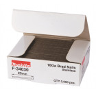 Image du produit : Clous brads T 16 Ga inox , pour GF600 - épaisseur 1,6mm - 2 000 pièce(s) - longueur totale 25mm Makita | F-34030